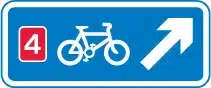 A blue sign showing the way to a cycle highway