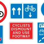 A selection of UK cycle related road signs