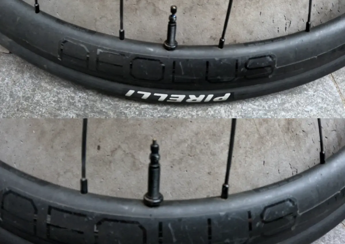Presta valve that is above open and below closed